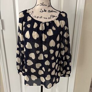 J. Crew Navy Hearts Top